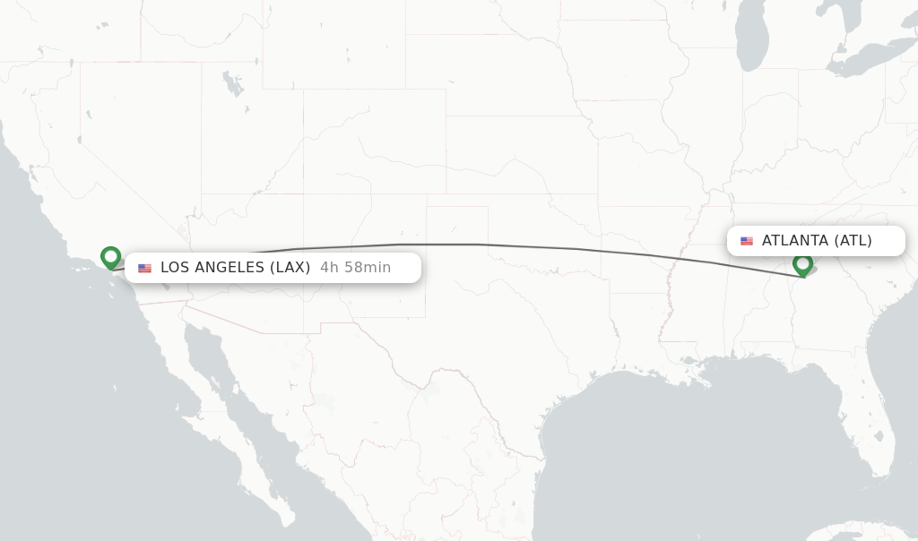 Direct non stop flights from Atlanta to Los Angeles schedules