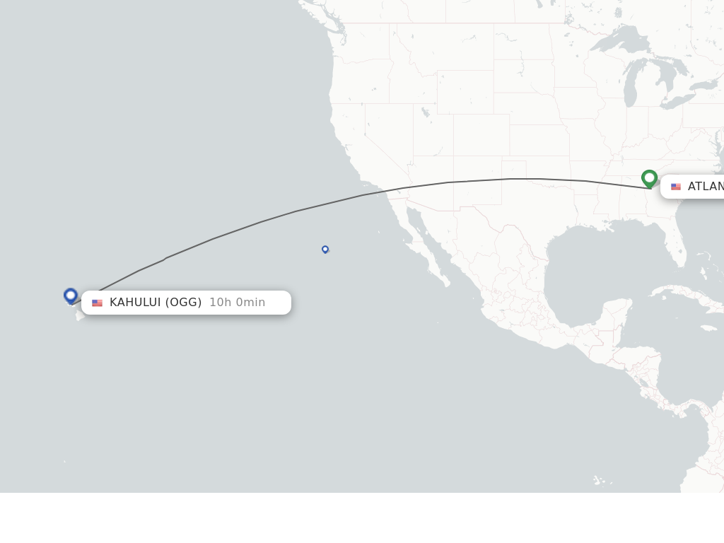 Direct non stop flights from Atlanta to Kahului schedules