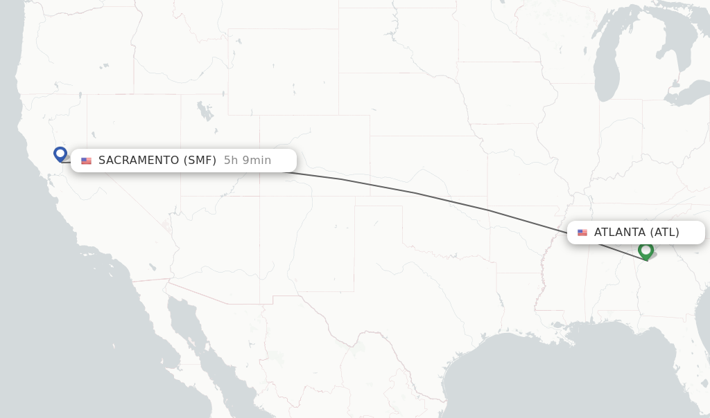 Direct (nonstop) flights from Atlanta to Sacramento schedules