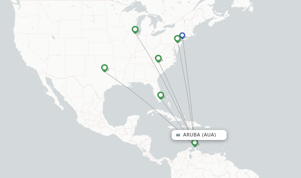 American Airlines flights from Aruba, AUA