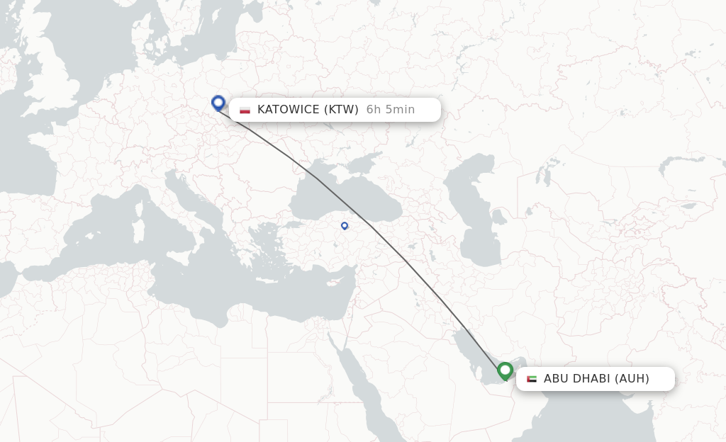 Direct (non-stop) flights from Abu Dhabi to Katowice - schedules ...