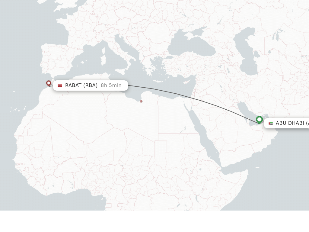 Direct non stop flights from Abu Dhabi to Rabat schedules