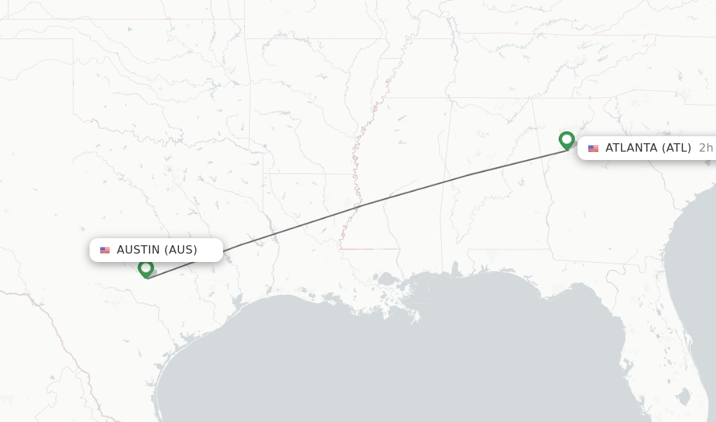 Direct non stop flights from Austin to Atlanta schedules