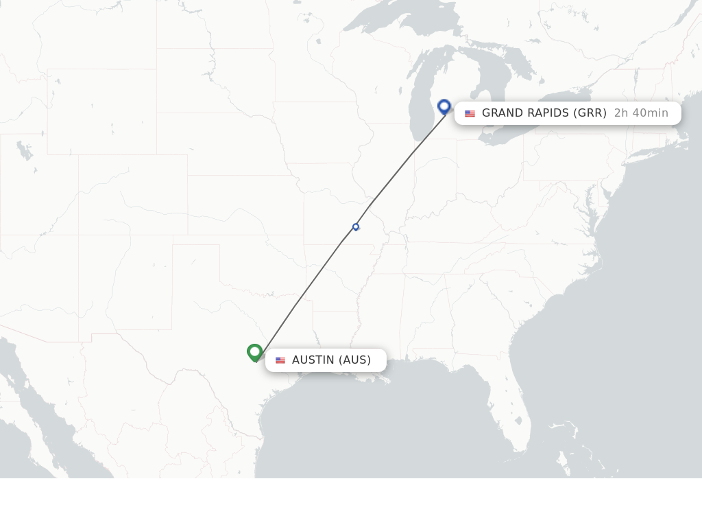 Direct non stop flights from Austin to Grand Rapids schedules