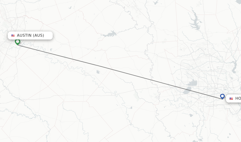 Direct (non-stop) flights from Austin to Houston - schedules