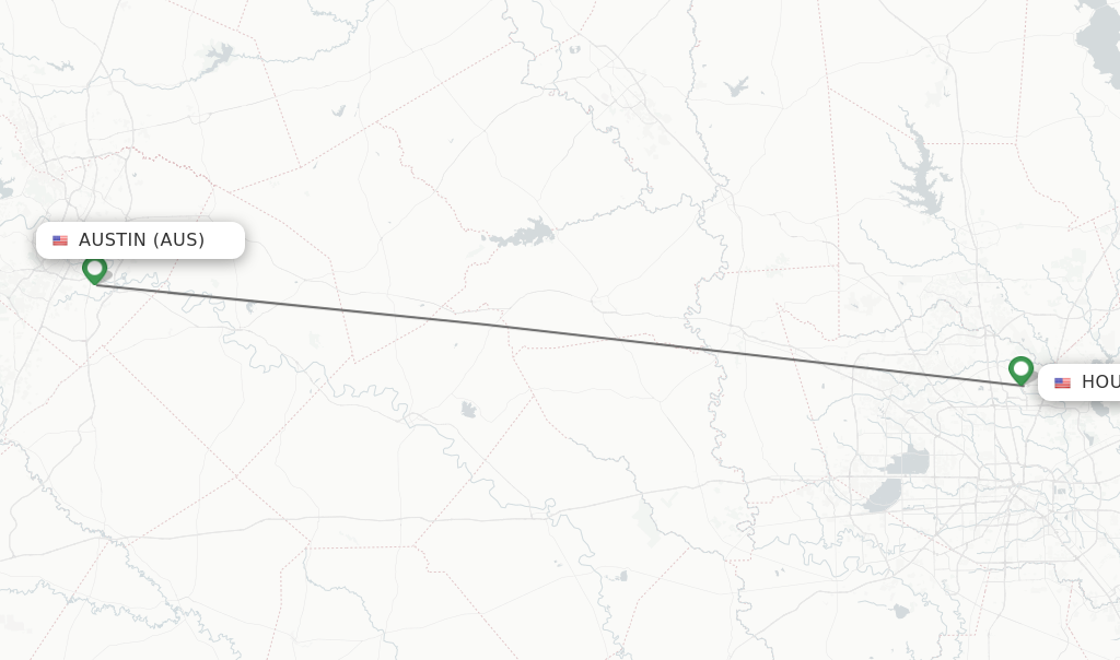 Direct (non-stop) flights from Austin to Houston - schedules