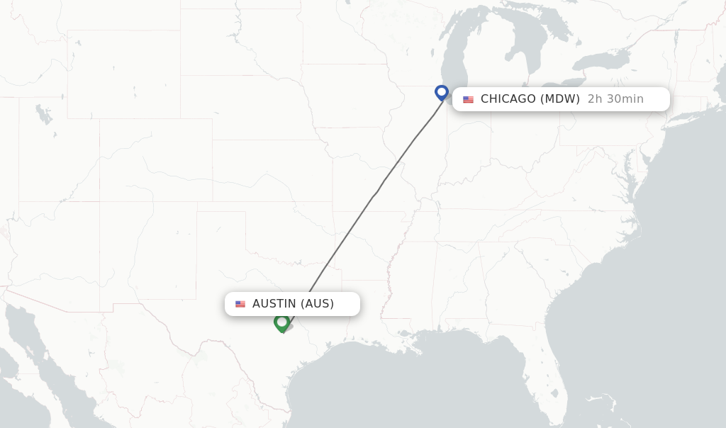 Direct non stop flights from Austin to Chicago schedules