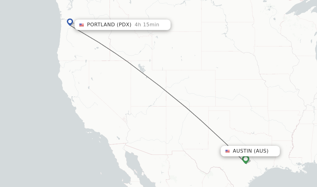 Direct non stop flights from Austin to Portland schedules