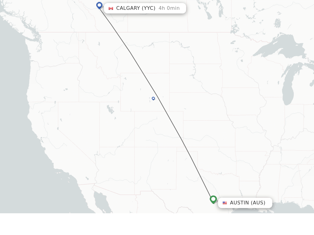 Direct (nonstop) flights from Calgary to Austin schedules