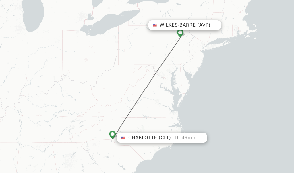 Direct Non Stop Flights From Wilkes Barre To Charlotte Schedules 7130