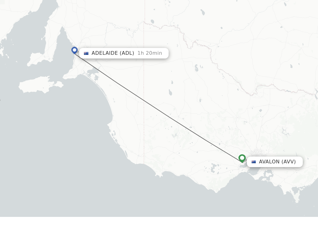 Direct (nonstop) flights from Avalon to Adelaide schedules