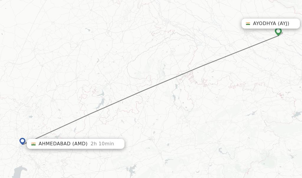Direct (non-stop) flights from Ayodhya to Ahmedabad - schedules ...