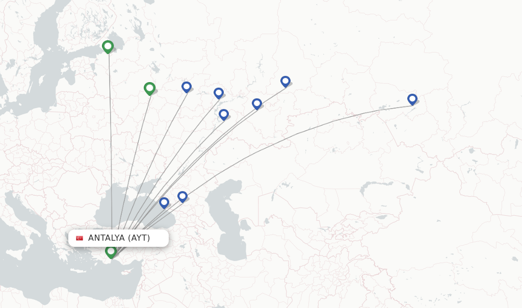 Aeroflot flights from Antalya, AYT