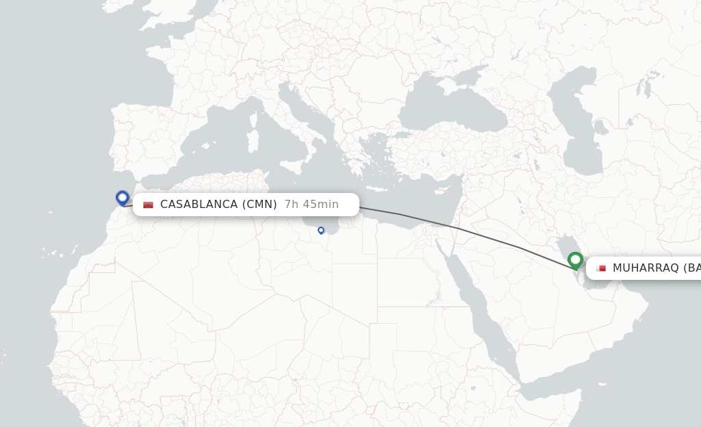 Direct (non-stop) Flights From Bahrain To Casablanca - Schedules ...