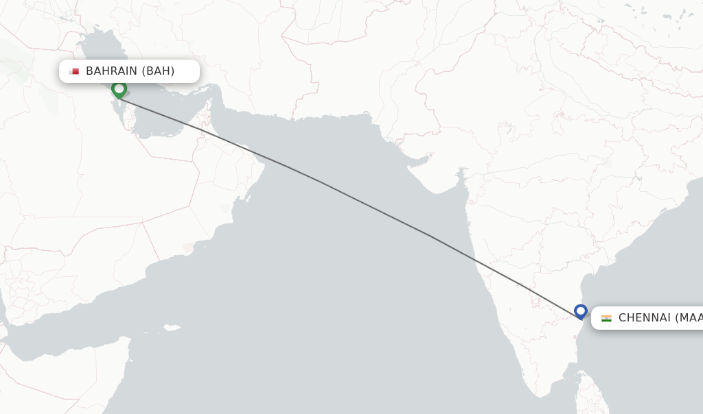 Direct (non-stop) Flights From Bahrain To Chennai - Schedules ...