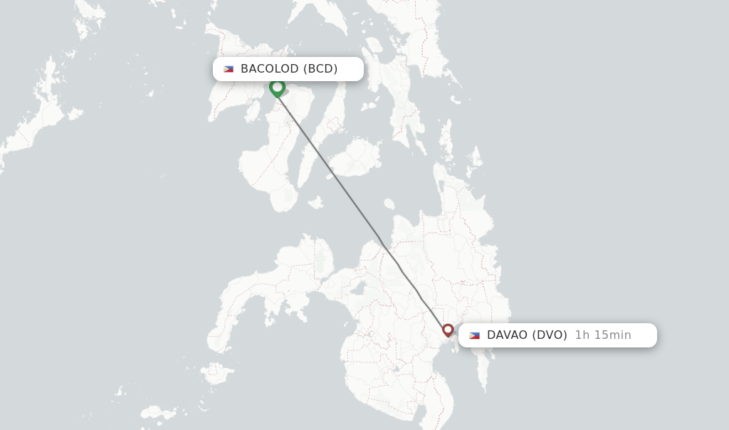 Direct non stop flights from Bacolod to Davao schedules