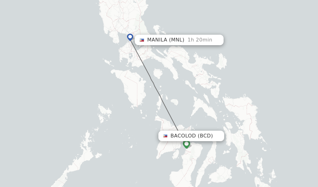 Direct non stop flights from Bacolod to Manila schedules