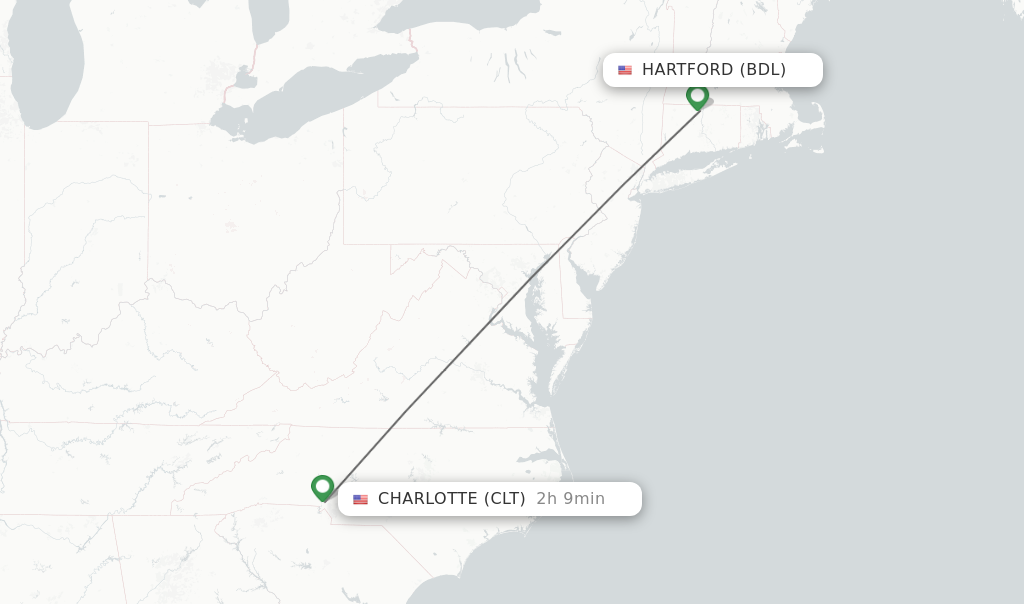 Direct non stop flights from Hartford to Charlotte schedules