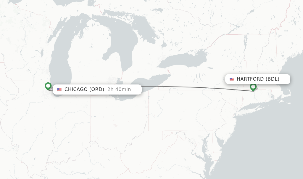 Direct (nonstop) flights from Hartford to Chicago schedules