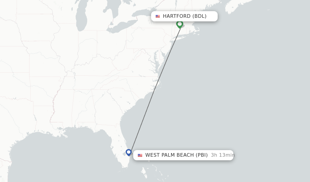 Direct non stop flights from Hartford to West Palm Beach