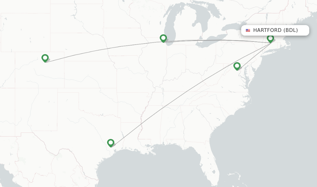 United flights from Hartford, BDL