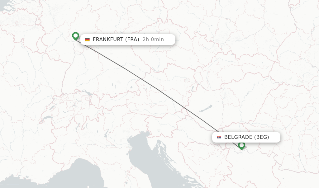 Direct (non-stop) flights from Belgrade to Frankfurt - schedules - FlightsFrom.com