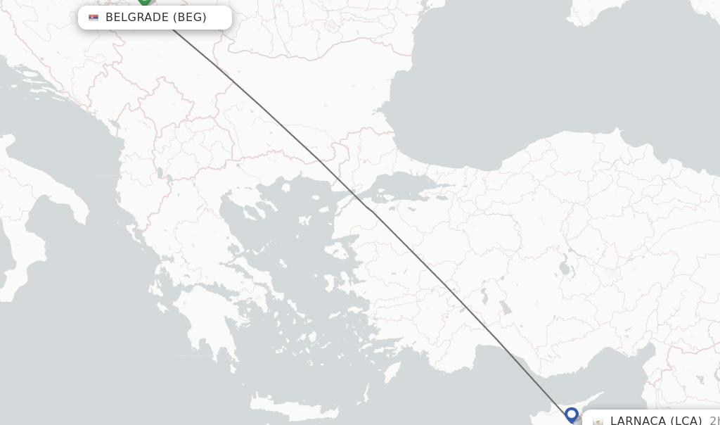 Direct (non-stop) flights from Belgrade Larnaca schedules - FlightsFrom.com