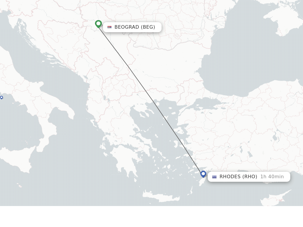 Direct (nonstop) flights from Belgrade to Rhodes schedules