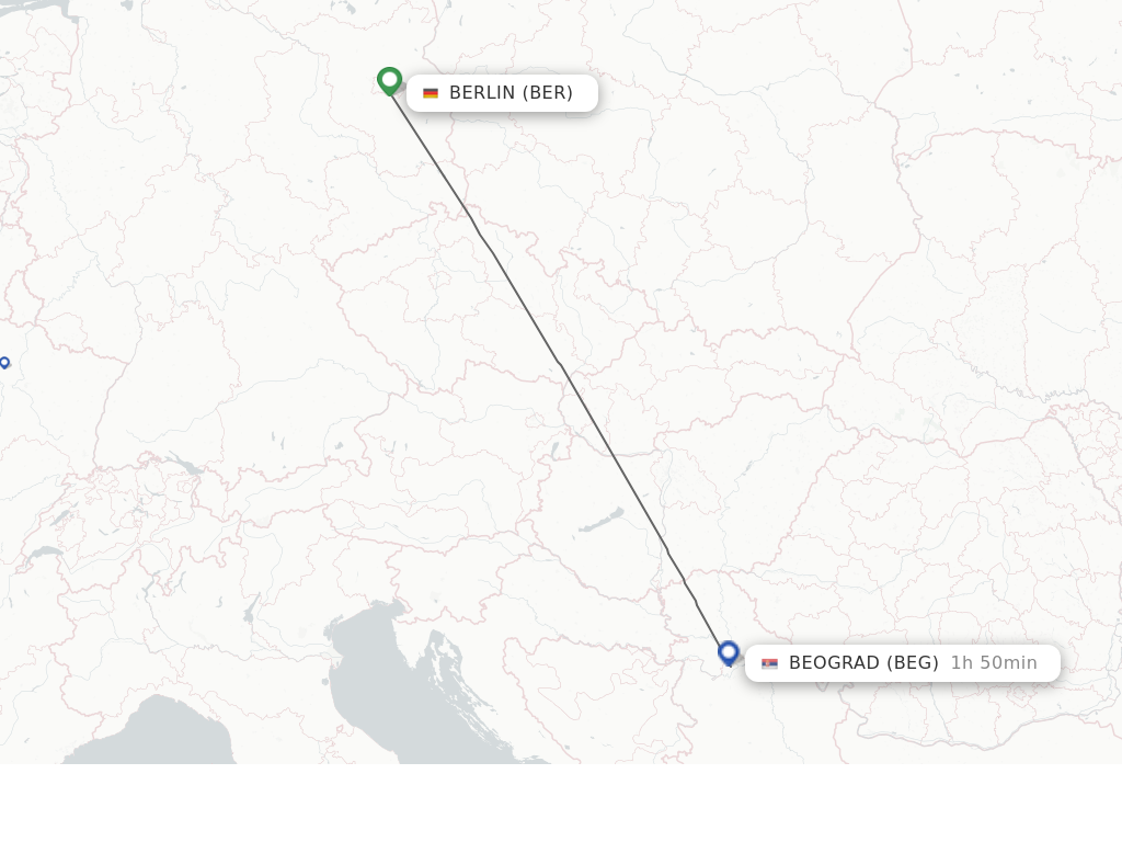 Direct (non-stop) flights from Berlin Belgrade - schedules