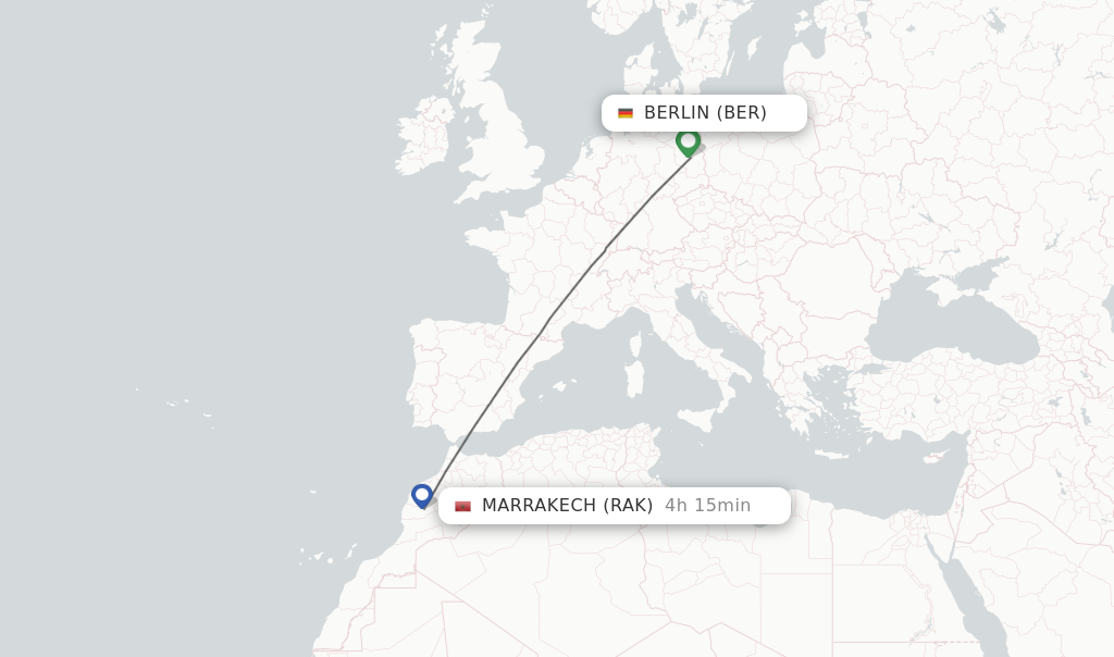 Direct non stop flights from Berlin to Marrakech schedules