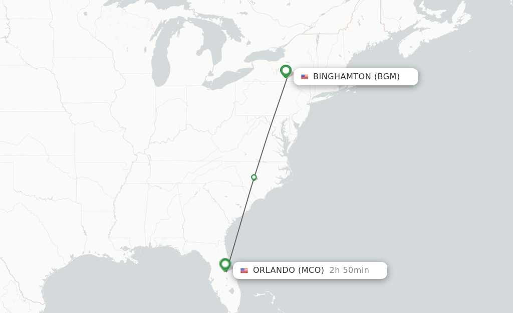 Direct non stop flights from Binghamton to Orlando schedules