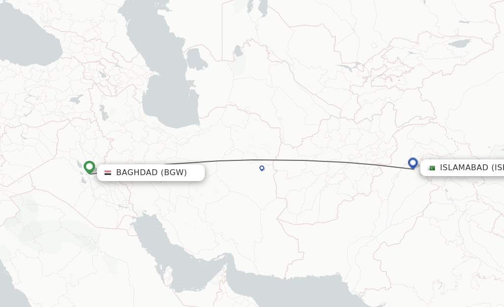 Direct (non-stop) flights from Baghdad to Islamabad - schedules ...