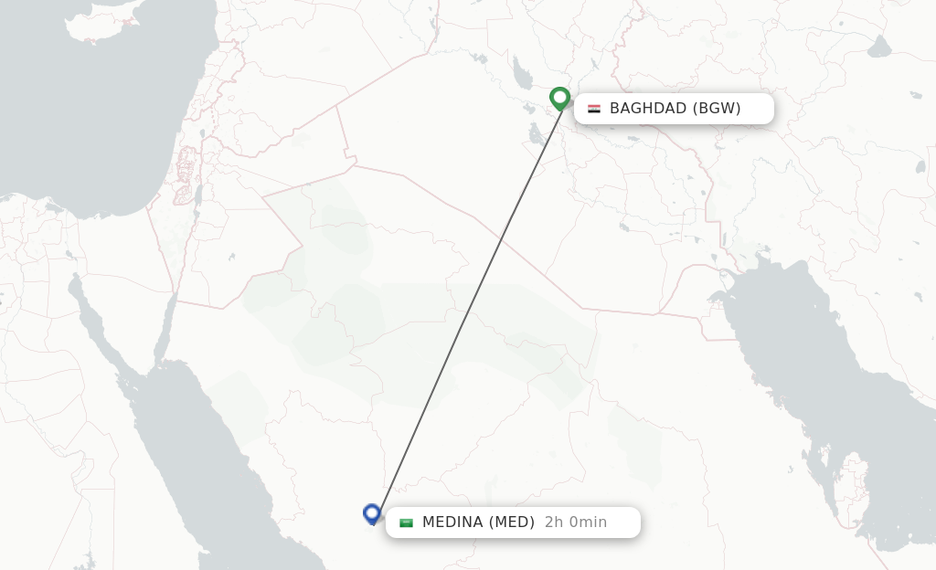 Direct (non-stop) Flights From Baghdad To Madinah - Schedules ...