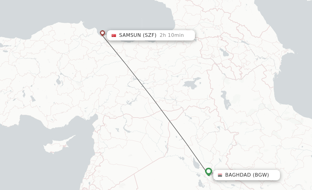 Direct (non-stop) Flights From Baghdad To Samsun - Schedules ...