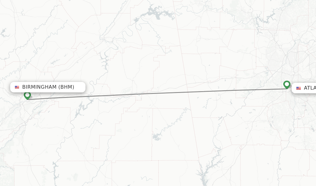 Direct non stop flights from Birmingham to Atlanta schedules