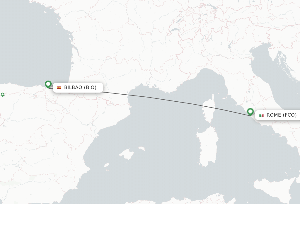 Direct non stop flights from Bilbao to Rome schedules