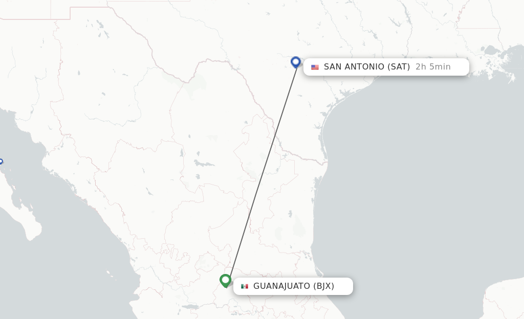 Direct non stop flights from Leon Guanajuato to San Antonio