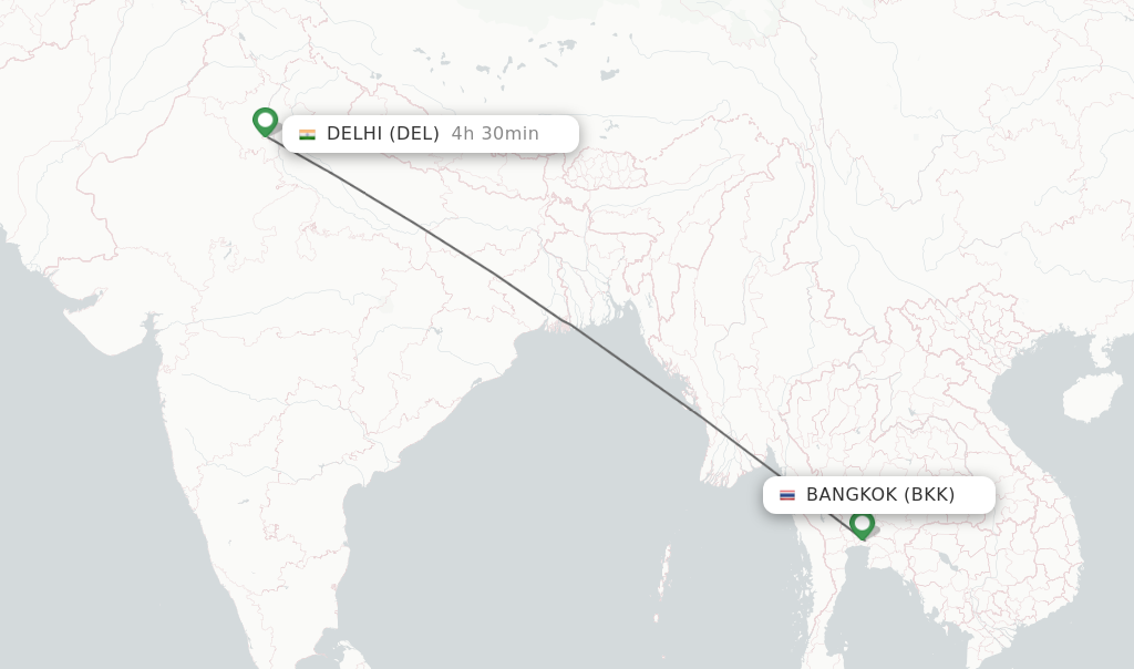 Direct (non-stop) Flights From Bangkok To Delhi - Schedules ...