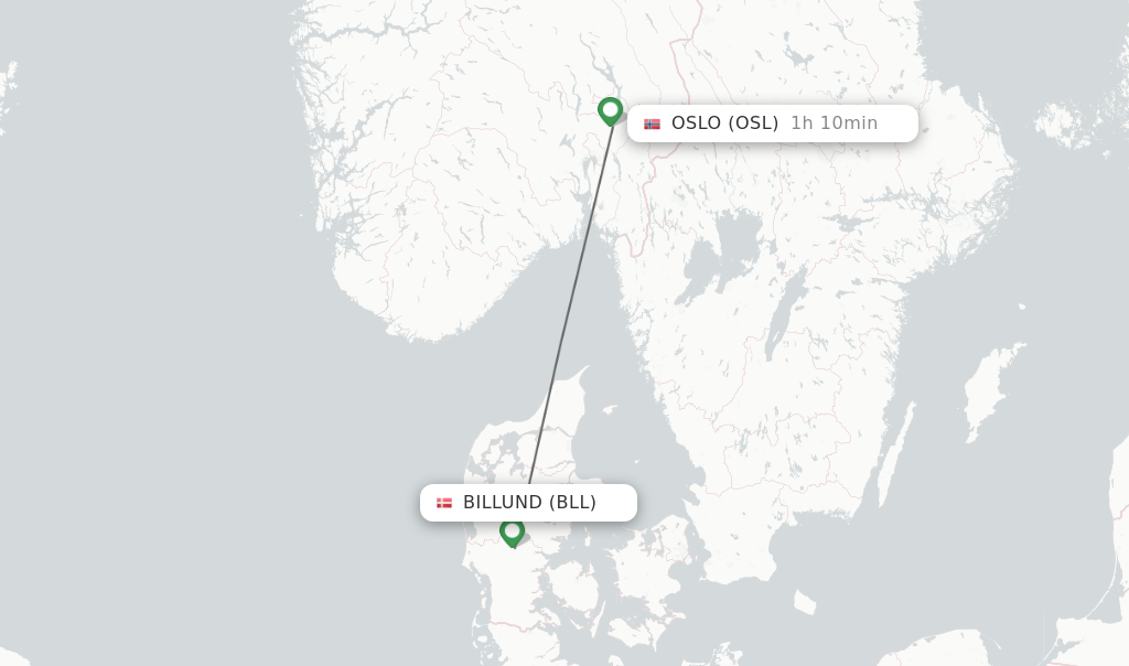 Direct (non-stop) flights from Billund to Oslo - schedules ...