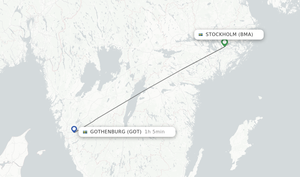 Direct non stop flights from Stockholm to Gothenburg schedules