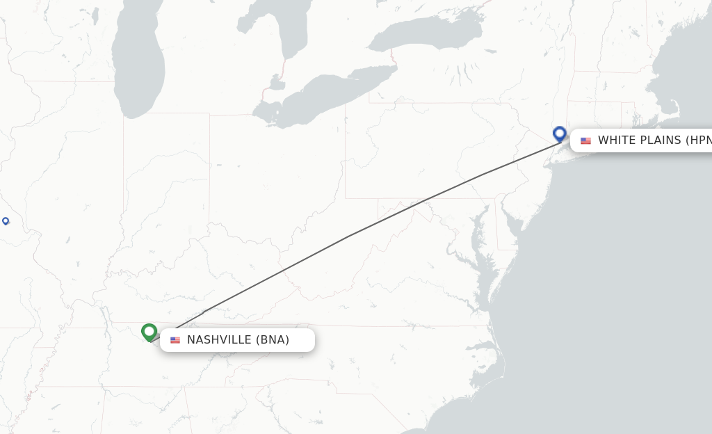 Direct (nonstop) flights from Nashville to Westchester County schedules