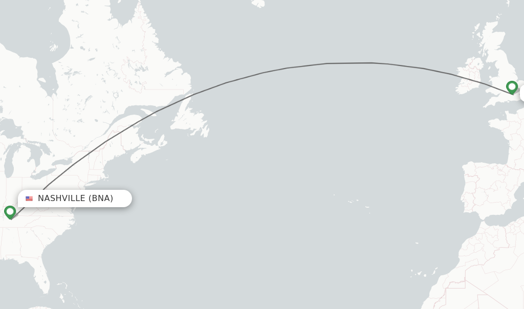 Direct non stop flights from Nashville to London schedules