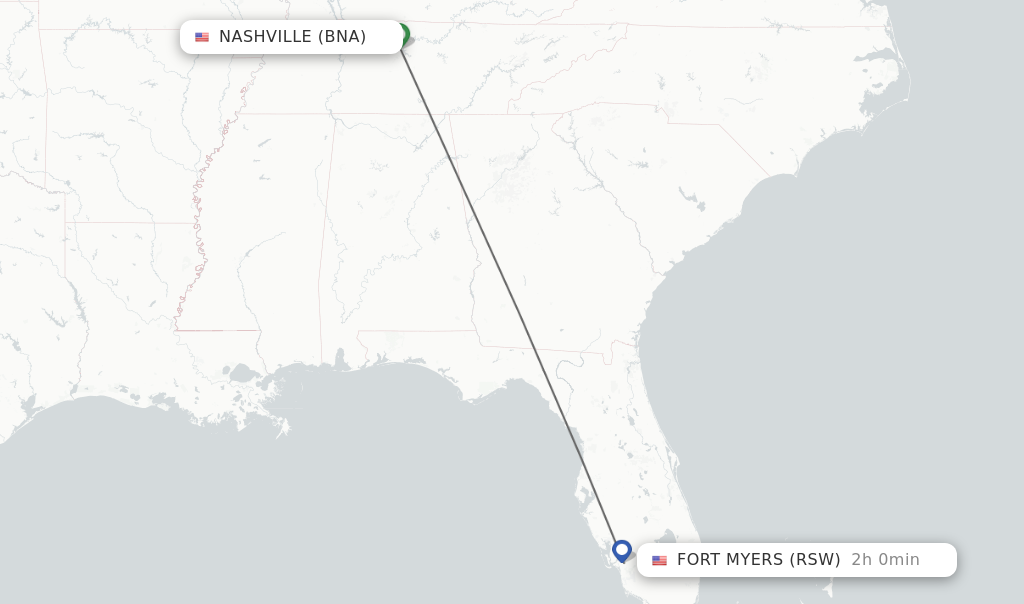 Direct non stop flights from Nashville to Fort Myers schedules