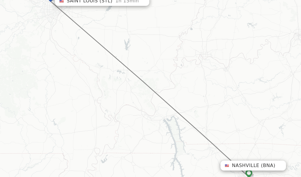 Direct non stop flights from Nashville to Saint Louis