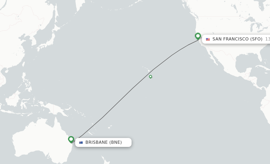 Direct (non-stop) flights from Brisbane to San Francisco - schedules ...