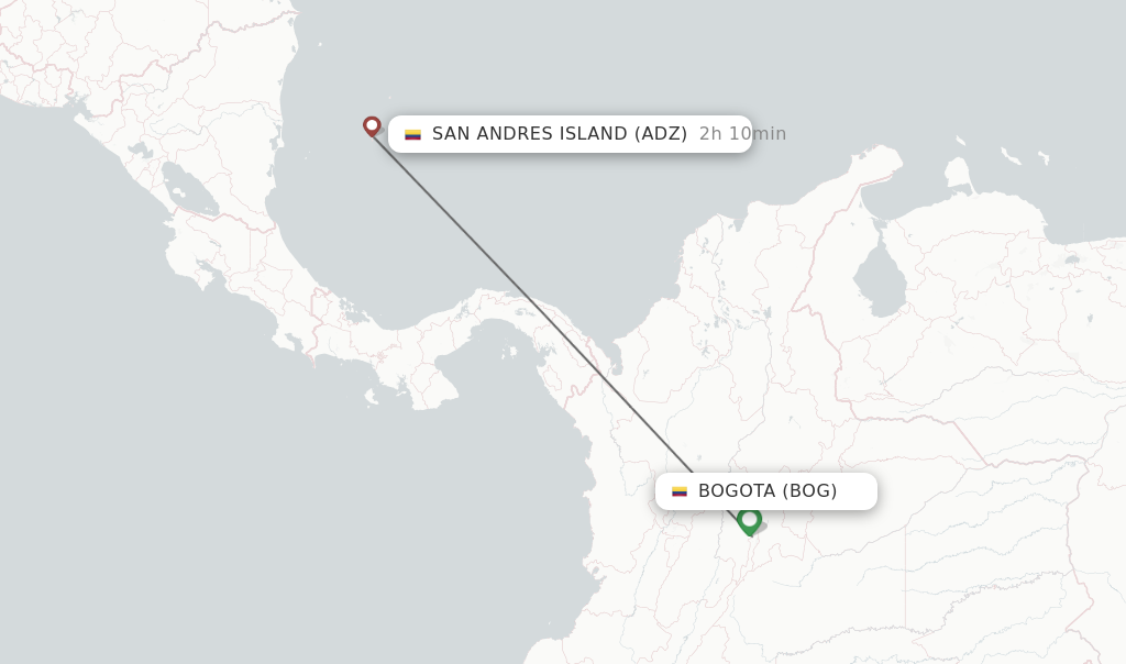 Direct Non Stop Flights From Bogota To San Andres Island Schedules   BOG ADZ 