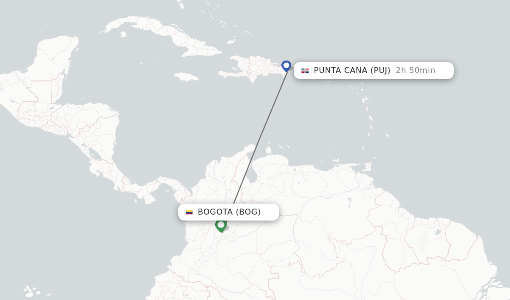 Direct non stop flights from Bogota to Punta Cana schedules