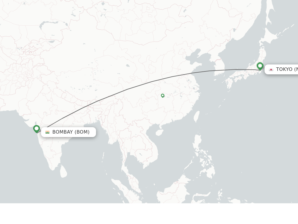 Direct (nonstop) flights from Mumbai to Tokyo schedules