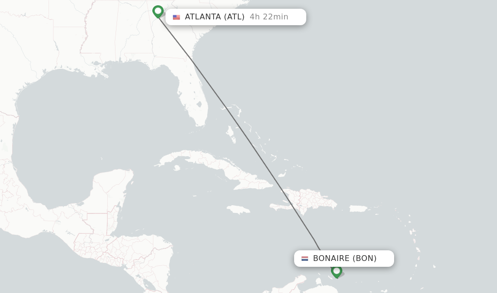 Direct non stop flights from Bonaire to Atlanta schedules