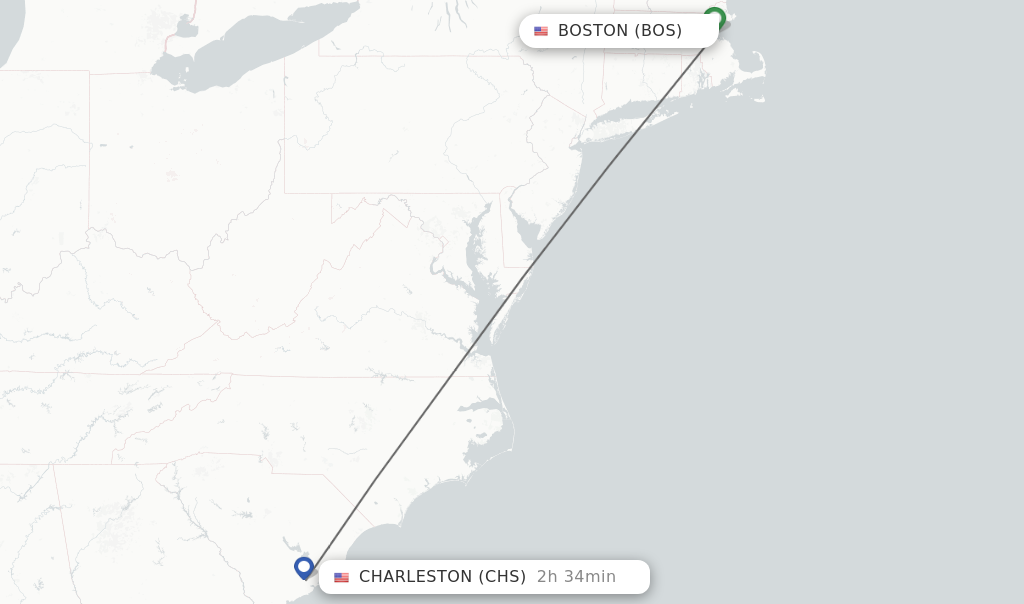 Direct (nonstop) flights from Boston to Charleston schedules